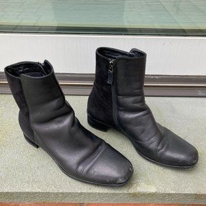 Aquatalia Genuine Leather and Genuine Suede Ankle Boots, Size 8